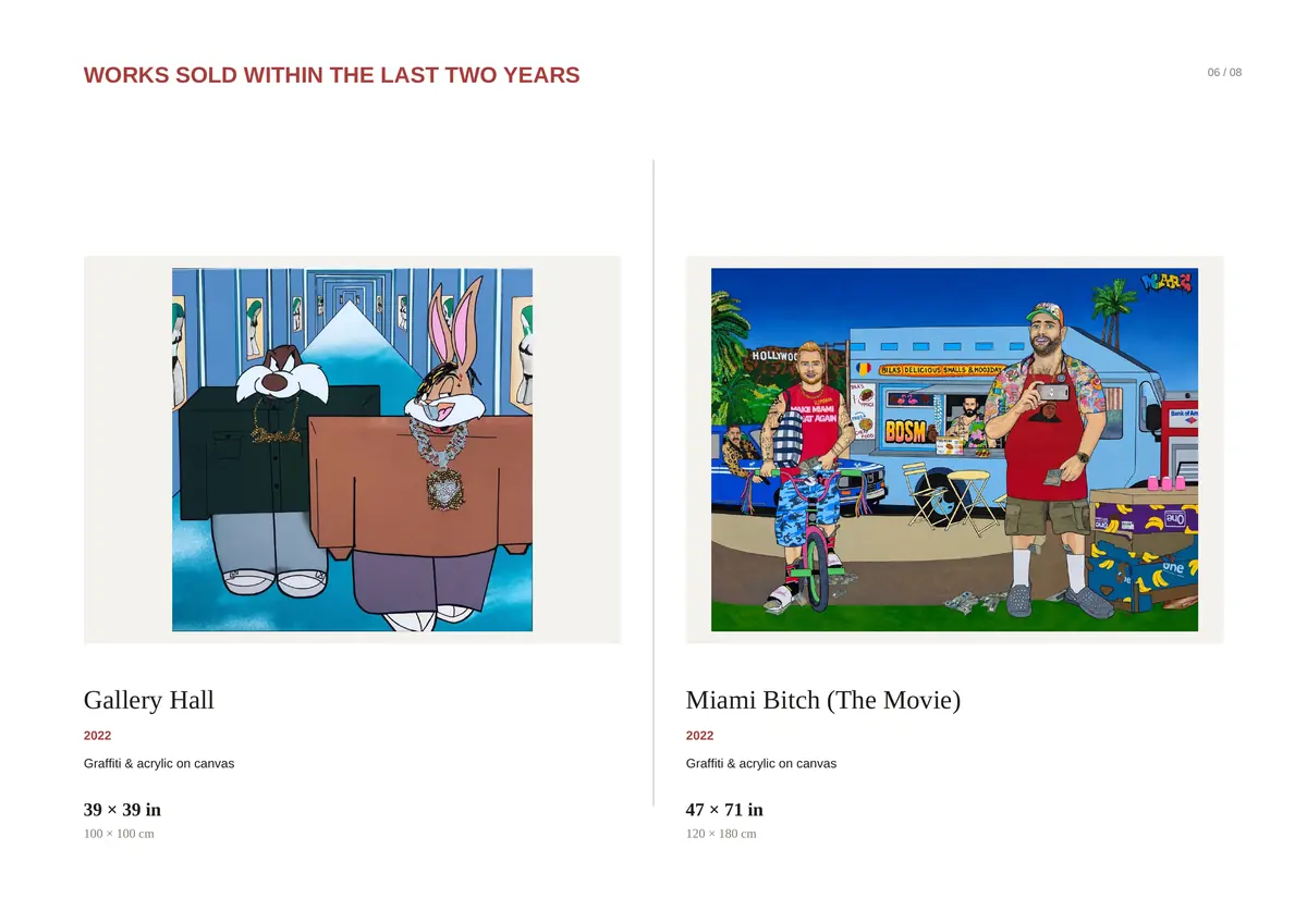 Page 20 of 23 — Works sold within the last two years